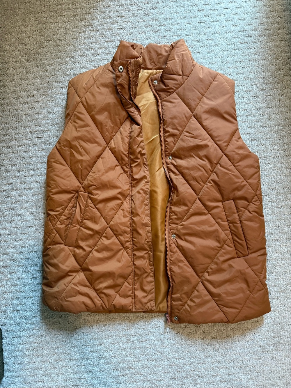 Quilted Brown Puffer Vest - Lightweight Insulated Vest